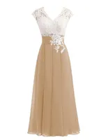 2021シンプルなアラインショートVneck Chiffon Homecoming Dresses Seeveless Custom Made AptliquesレースカクテルPartyparty Gown1317808