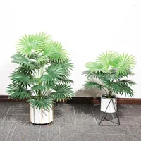 Dekorativa blommor 29,52 tum stora konstgjorda växter Tropiska Montera Fake Palm Tree Plastic Fan Leafs Big Leaves Branch For Home Office
