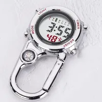 Pocket Watches Multi-function Compass Watch Clip-On Carabiner Climbing Clock For Doctors Chefs Luminous Outdoor Sport