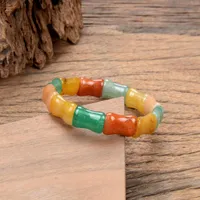 Bangle Trendy Natural Colour Stone Beads Bangles & Bracelets Stretch Energy Bracelet For Women Or Men Simple Handmade Jewelry Gift