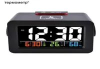 Gift Ideas Digital Desk Clock Alarm Snooze with Temperature Thermometer Humidity Hygrometer Colorful Table Phone Charger Clock