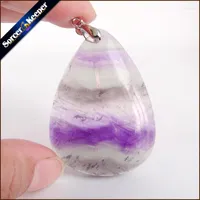 Pendant Necklaces Natural Multicolor Rainbow Fluorite Crystal Gem Stone 1 Piece Water Drop Beads For Jewelry Making DIY Jewellery YS298