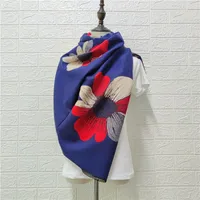 Scarves Autumn Winter Cashmere Pashmina Female Soft Warm Long Thick Blanket Shawls Travel All-match Flower Print Wraps Scarf