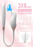 Sexiga kostymer kraftfulla sugande teleskopiska vibrator f￶r kvinnor G Spot Stimulator CLIT Nipple vibrerande sucker Kvinnlig Masturbator Adu9894970