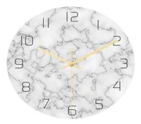 Mordern Wall Clock High Gloss Acrylic Material Gray Marmor Frameless Circle 30cm Diamter Silent Movement Creative Home Decor Clock
