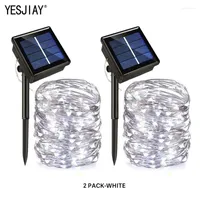 Strings 2PACK LED Outdoor Solar Lamp String Lights Fairy For Holiday Christmas Party Waterproof Home Tree Wedding Decoration
