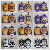 Retro Los Angeles Throwback Kings Hockey''nhl''20 Luc Robitaille Jersey Vintage 32 Kelly Hrudey 23 Dustin Brown 99 Wayne Gretzky