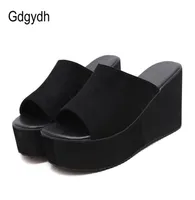Gdgydh Summer Slip On Women Wedges Sandals Platform High Heels Fashion Open Toe Ladies Casual Shoes Comfortable Promotion 2208014844
