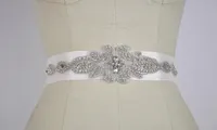 Newest Adjustable Size White crystal beaded Bridal Sashes For Brides Rhinestones belts wedding accessory Custom Made9150161
