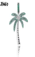 JINAO Fashion Iced Out Palm tree Cubic Zircon Pendant Necklace Gold Silver Color Plated Hip Hop Jewelry for Men Women Gift 2010134895670