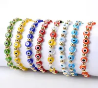 20pcslot Fashion Blue Turkish Evil Eye Charm Strands Bracelets Acrylic Resin Beads Bracelet For Women Girls Elastic Handmade Jewe1334892
