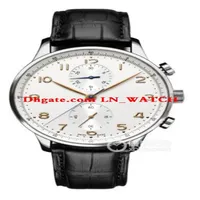New fashion men's watch white dial black strap men's automatic mechanical leather watch high quality fashion watch289S