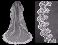 Setwell Cheap WhiteIvory Cathedral Length Lace Edge One Layer Long Wedding Veil Without Comb Wedding Accessory6512951