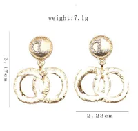 20Style Design 18K Gold Plated Women Letters Stud Long Dangle örhängen Luxury Geometric 925 Silver Rhinestone Crystal Pearl Flower Jewelry