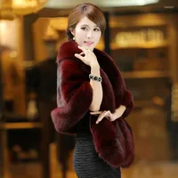 Women's Fur Casual Fashion The Coat Cloak Was Thin Imitation Water Mink Wool Warm Shawl Female