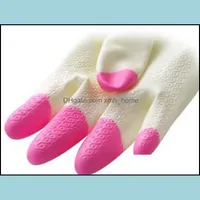 Cleaning Gloves Household Cleaning Glove Anti Skid Thread Simple Practical Gloves Thickening Brush Bowl Kitchen Accessories Laundry Dhyx6