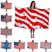 MicroFiber Beach Towel American Flag Bath Handdoeken Digitale druk Zonnebrandcrème Zacht Absorberend verschillende patronen LT188