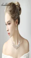 Fashion Wedding Bridal Jewelry Sets Party Collar Parring Jewelery Juego de joyas SimulatedPearl Accesorios de joyer￭a 150367010651