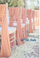 Top Quality Wedding Chair Sashes Peal Pink Chiffon Chair Sashes 2mx05m Long Wedding Accessories Wedding Suppliers4314501