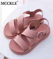 MCCKLE Flat Sandals Women Shoes Gladiator Open Toe Buckle Soft Jelly Sandals Female Casual Women039s Flat Platform Beach Shoes5676985