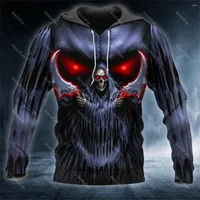 Men's Hoodies Double Death Grim Reaper Skull 3D Printed Hoodie Zipper Jacket Men Pullover Coat Unisex Outwear Casual Sweatshirt Top