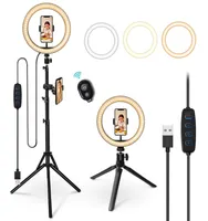 Lighting 10 inch Ring Led Light Tripod 50210Cm Selfie Lamp With Stand Phone Holder Pography Lighting For Youtube Makeup