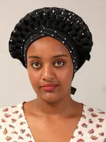 민족 의류 2022 숙녀 조절 가능한 우주 레이어 아프리카 히잡 캡 무슬림 긴 꼬리 머리 스카프 모자 이슬람 아래 스카프 보닛