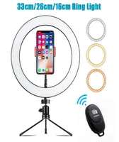 33cm26cm16cm USB LED Selfie Ring Light With Tripod Dimmable Pography Lighting Ringlight For Smartphone Youtube VK Video