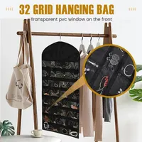 Storage Boxes Double Sided Hanging Jewelry Display Organizer Necklace Holder Bag Non-woven Foldable Ring Bracelet Pouch