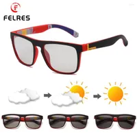 Sunglasses FELRES Sport Polarized Pochromic Square For Men Women Outdoor Eyewear Driving Fishing Glasses B1911