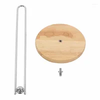 Storage Bottles Paper Towel Holder Rustproof Kitchen Stand Stable Stainless Steel Skid Resistant Corrosion With Solid Wood Base