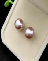 Charmingpair of 910mm South Sea lavender pearl stud earring 925s3799752