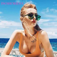 Sunglasses DOHOHDO Rimless Women Fashion Round Ocean Candy Lens Shades Female Sun Glasses Girls Gafas De Sol UV400