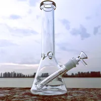 Glass Hookah beaker manufacture Bong smoking catcher water bongs pipes material for ice 10.5" thick Lxfau