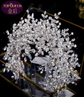 Luxury Snow Queen Diamond Wedding Tiara Baroque Crystal Bridal Headwear Crown Rhinestone with Wedding Jewets Hair Accessories Dia9445886