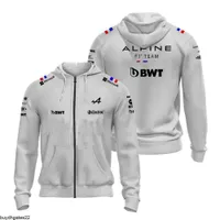 Men's Hoodies Sweatshirts New F1 Jacket Hoodie Official Racing Sports Zipper Shirt Women's Formula One Alpine F1 Team Alonso Blue Hood
