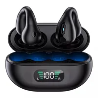 True Wireless Earbuds Open Ear Headphones Bluetooth 5.2 Clip-on Sport Bone Conduction Earphones with battery display