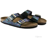 Brand Arizona Male Flat Sandals Women Casual Shoes Male Buckle Summer Beach Top Quality Genuine Leather Slippers With Orignal Box3140327