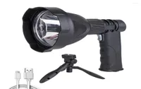 Portable Lanterns LED Handheld Spotlight Rechargeable Camping Hunting Torch Spot Light Outdoor Emergency