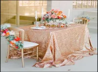 Champagne Rose Gold Sequined Tablecloth Wedding Party Decorations Vintage Sparkly Table Cloth Custom Made Bridal Accessories High 9528690