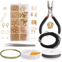 Alloy Accessories Jewelry Findings Set Jewelry Making Tools Copper Wire Open Jump Rings Earring Hook Jewelry Making Supplies Kits 9128567