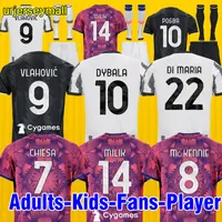22 23 Juventus Vlahovic Chiesa Milik Soccer Jerseys 2022 2023 Pogba Men Kit Set Set Bonocci Football Shirt
