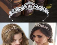Rose Gold Wedding Bridal Crown Queen Crystals Royal Crystal Wedding Crowns Stone Headband Hair Gold Masquerade Birthday Party Tiar5867472