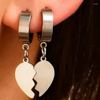 Hoop Earrings Fashion Silver Color Combined Heart Design For Women Punk Style Broken Jewelry Accessory