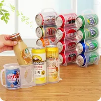 Storage Bottles Plastic Box Organizing Rack Kitchen Supplies Hand Pull Type 4 Section Refrigerator Beverage Home
