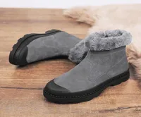 Winter Warm Plush Men039s Boots Waterproof Ankle Boots Flat shoes Fashion Suede Leather Men039s Snow Boots5896570