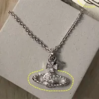 Christmas Decorations 2022 Pendant Necklaces Viviann Westwood Back Pin Female Saturn Full Diamond Mother&#039;s Day Gift