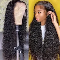 Water Wave Lace Front Wig Curly Human Hair Wigs Pre Plucked Transparent Frontal 30 Inch Brazilian Remy