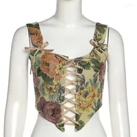 Belts Vintage Women Corset Floral Pleated Bustier Top Trim Over-bust Waist Cinched Summer Dress Accessories