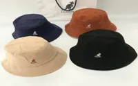 2020 New KANGOL Embroidered Bucket Hats Animal Pattern Sun Hats Shade Flat Top Fashion Corduroy Hat for Couple Travel A31504 C01235890863